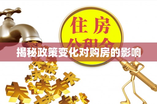 舒兰揭秘政策变化对购房的影响