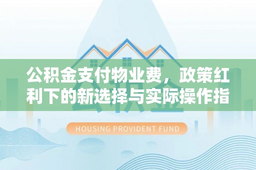 舒兰公积金支付物业费，政策红利下的新选择与实际操作指南